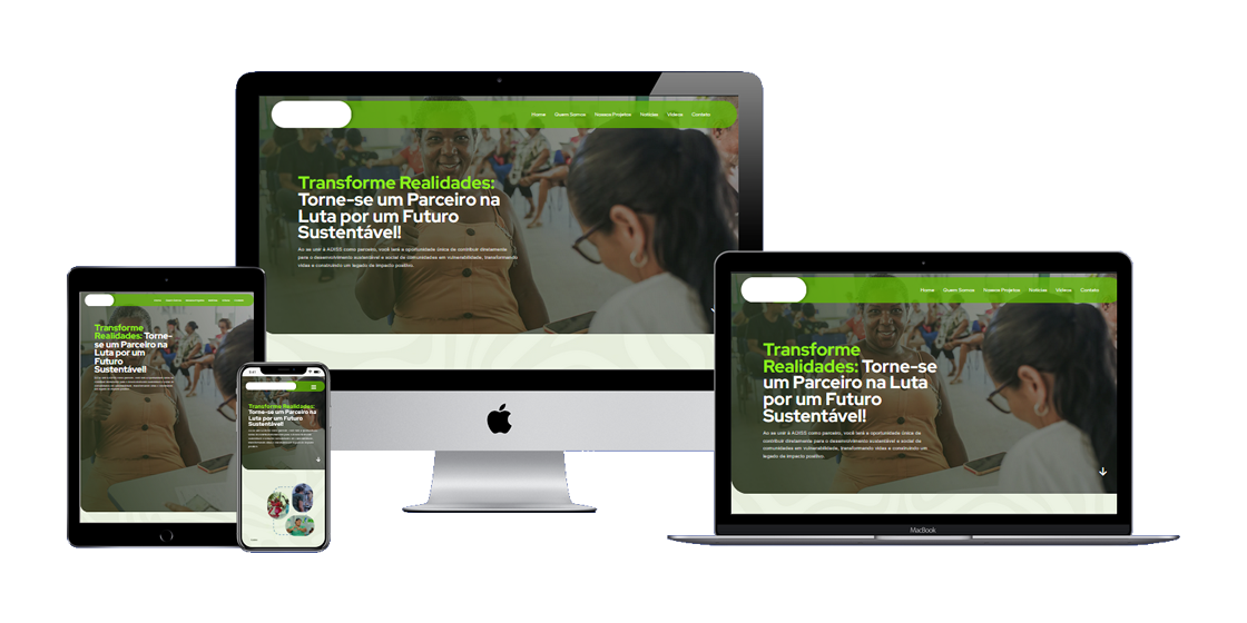 Imagem do site da ADISS, destacando seu design intuitivo e moderno para fortalecer sua atuação social e sustentável.